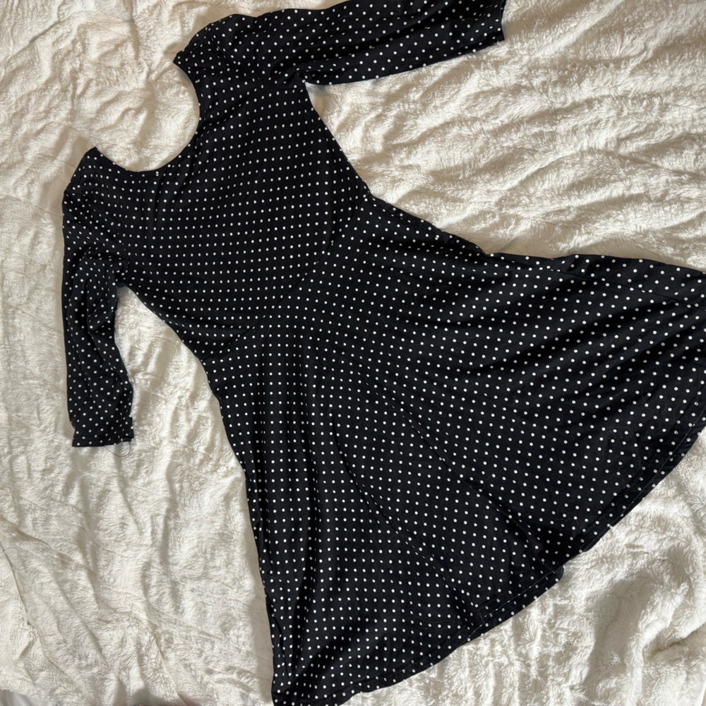 Black polka dot dress size small